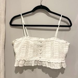 White Lace Cropped Cami